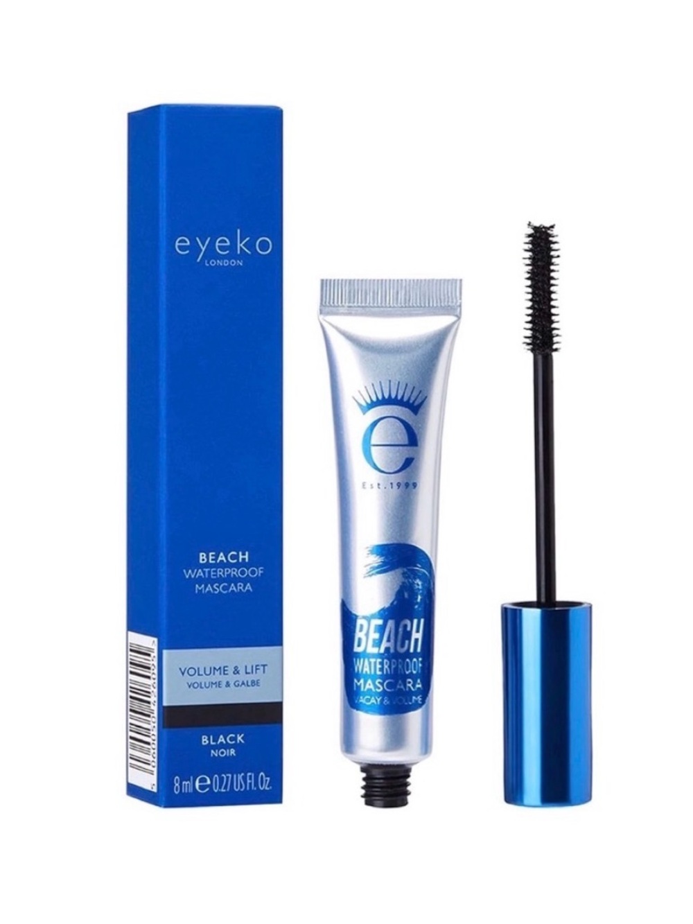 Eyeko London Beach Waterproof Black Mascara Volume & Lift NIB Full Size